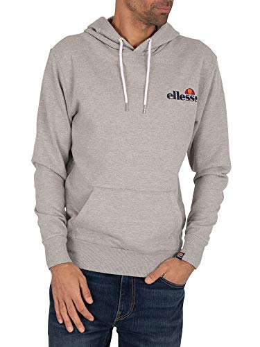 Ellesse Mens Primero OH Hoody Sweatshirt, Grey Marl, LGE