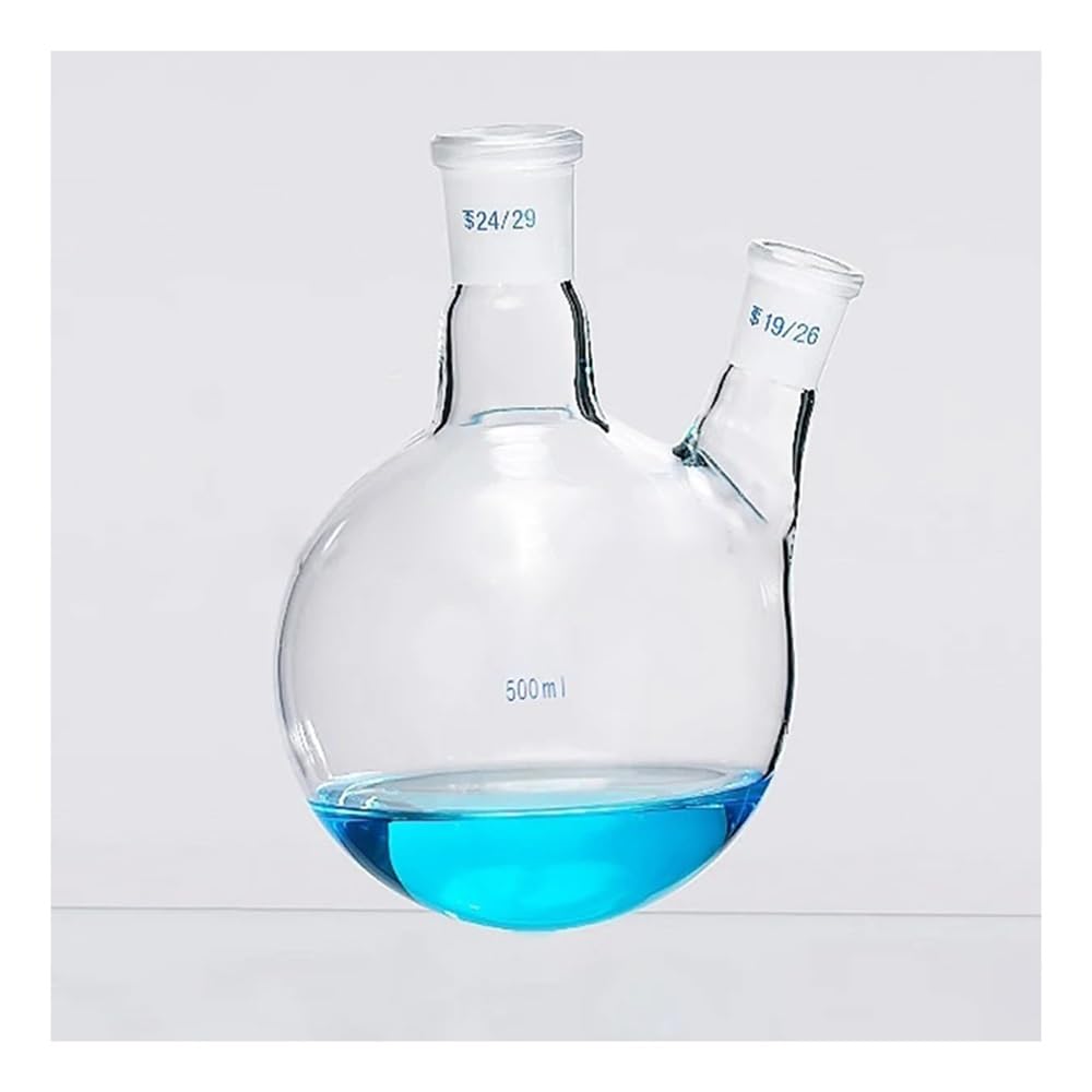 Matraz de vidrio borosilicato dos bocas y fondo redondo 100 ml a 2000, suministros laboratorio Equipamiento de laboratorio