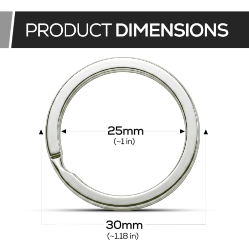 Image of Crest Heavy Duty 316L Stainless Steel Split Key Rings, 1.18 inch 30mm, 25 Pcs
