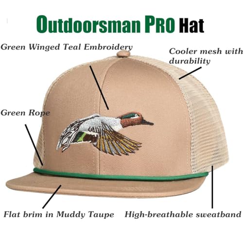 Image of EDTREK Outdoorsman Pro Trucker Breathable Mesh Performance Cap - Flat Brim Snapback Hat