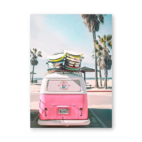 Tableau Rose de Plage Décoration Salon Esprit Surf Chic
