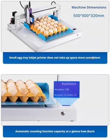 Automatic Egg Coder - Stampante a getto d'inchiostro per loghi personalizzati, date, testo e codici QR sulle uova - Soluzione di stampa efficiente e affidabile