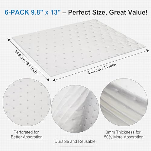 Image of AAwipes Oil Absorbent Pads 9.8 inch X 13 inch 100 Packs Garage Accessories Oil Spill Control Oil Absorbing Sheets for Garage, Car, Truck, Motorcycle White OW1013-100