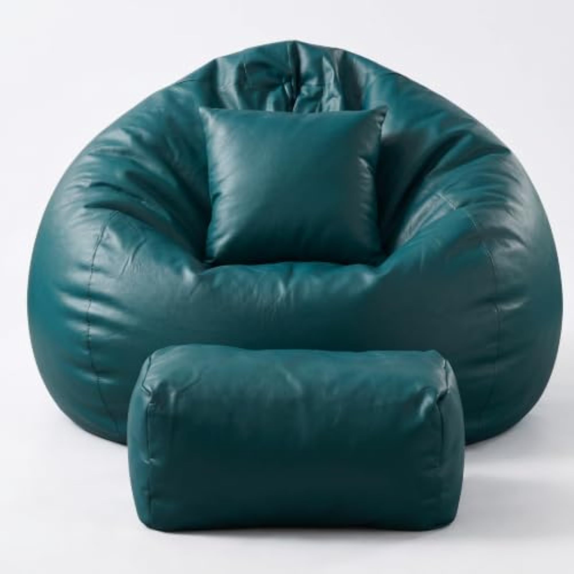 5XL Bean Bag Combo with Unique Footrest & Cushion, Filled
