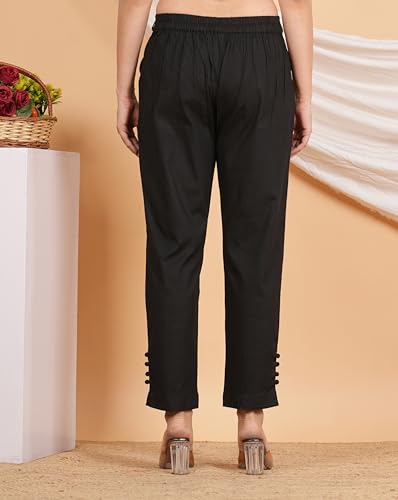 Image of Yash Gallery Women's Regular Fit Mid Rise Solid Lycra Trouser Regular Pants