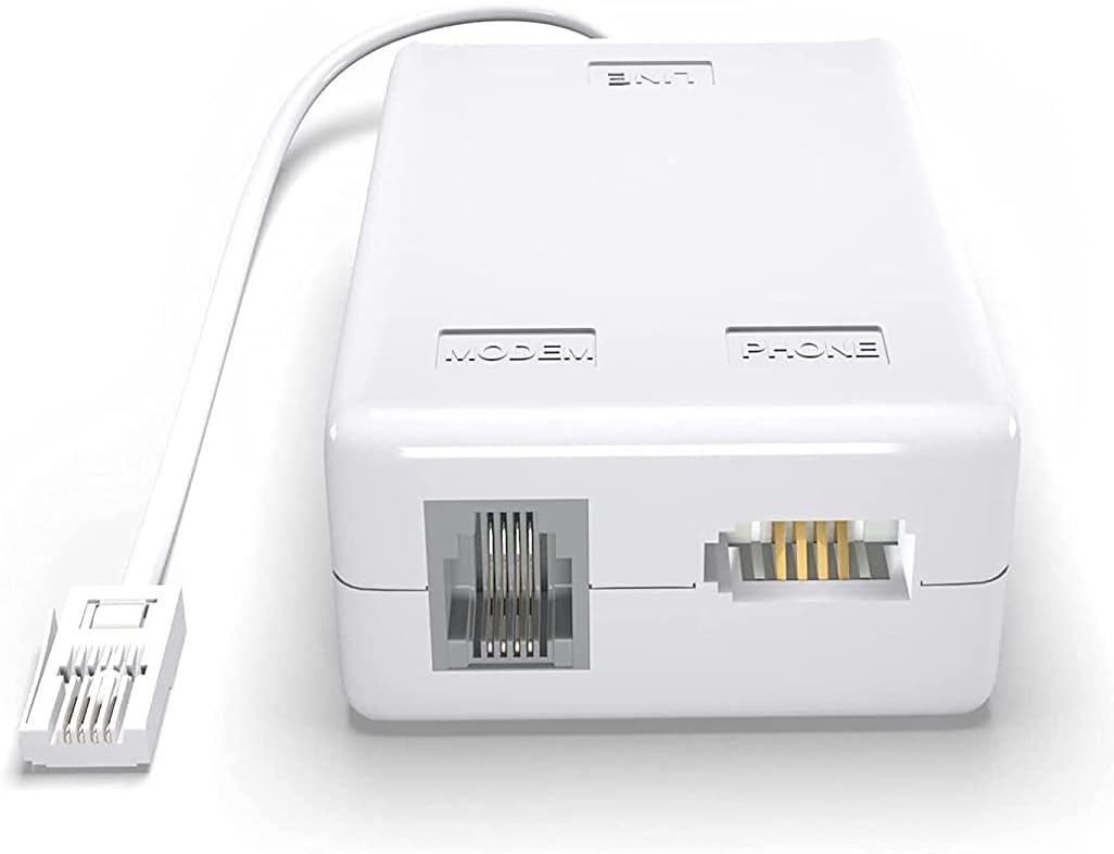 ASNQ ADSL Filter - Microfilter for Phone/Broadband BT Plug to RJ11 Connector - Broadband Filter for BT Sky Talktalk - BT Microfilter for Modem Telephone Fax - Internet and Telephone Splitter