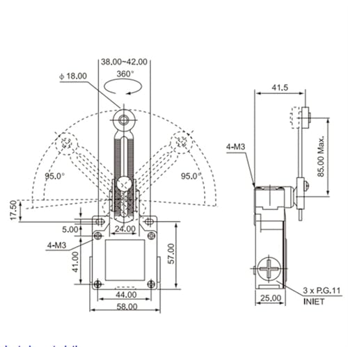 Galets métalliques anti-usure pour interrupteur de fin de course électrique CSA-031 - 2