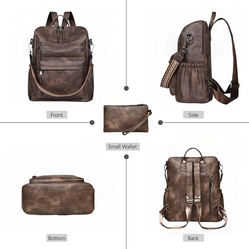 Image of Dora & Liz Womens Backpack Purse Leather Backpack Purse for Women Travel Fashion Backpack Designer Ladies Shoulder Bags