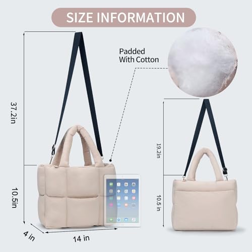 Naariian Women Large Puffer Purse Puffy Tote Bags Dupes Light Weight Handmade Nylon Bag Woven Shoulder Handbag thumb #3