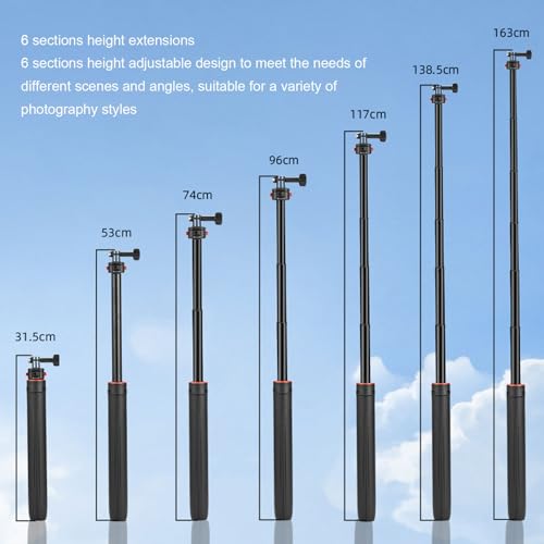 Trípode palo selfie extensible EMUKOEP portátil para actividades al aire libre soporte estable 4