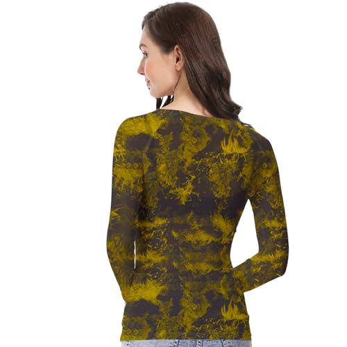 Image of Buauty Sheer Tops for Women,Mesh Fishnet Tops Plus Size,Stylish and Sensational Mesh Blouses for Fashion-Forward Ladies