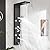 DELAVIN Shower Panel Stainless Steel Shower Tower, 5-Function Shower Panel Tower System, Full Body Shower System with Rainfall Waterfall Massage Body Jets Tub Spout and Handheld Shower, Brushed Black