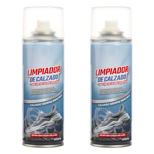 H HANSEL HOME Spray Limpiador de Zapatillas para Todo Tipo de Materiales - Cuero, Cuero Sintético y Lona, con Ingredientes Naturales, Incoloro, Ideal para Sneakers Blancas, 200ml, 2 unidades