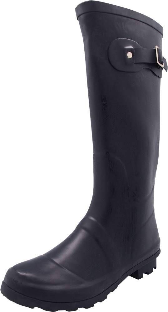 NORTYWomens Hurricane Wellie Solid Matte Hi-Calf Rain Boot, Navy 40710-8B(M) US