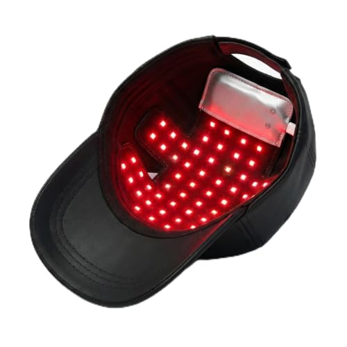 LED Light Cap with USB-C Charging, 56 LEDs 3 Colors Adjustable Size Unisex