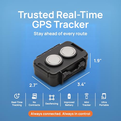 Image of Brickhouse Car Trackers for Your Vehicle - Spark Nano 7 GPS Tracker with Magnetic Waterproof Case - Hidden Real-Time 4G LTE Vehicle Finder - GPS Tracking Device for Cars & More - Subscription Required