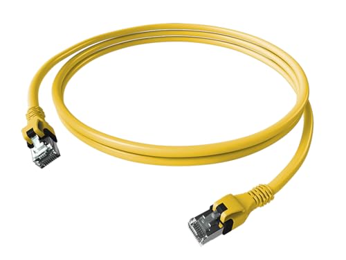 EasyLan DualBoot PushPull IP20 câble patch, Cat.6A (Class EA), S/FTP, jaune, 7,5 m