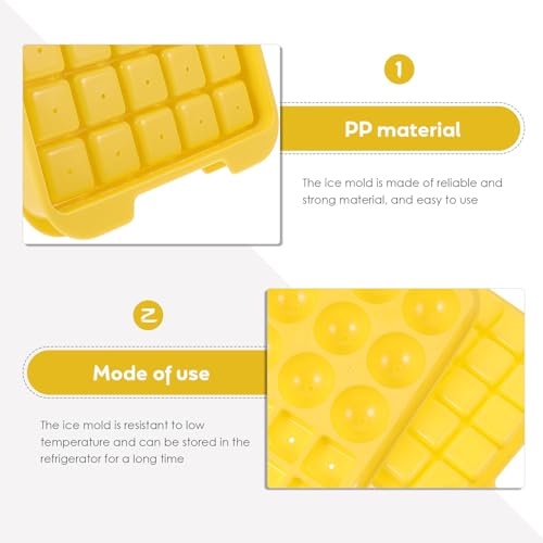 Molde para cubitos de hielo de plástico amarillo Beaupretty miniatura 3