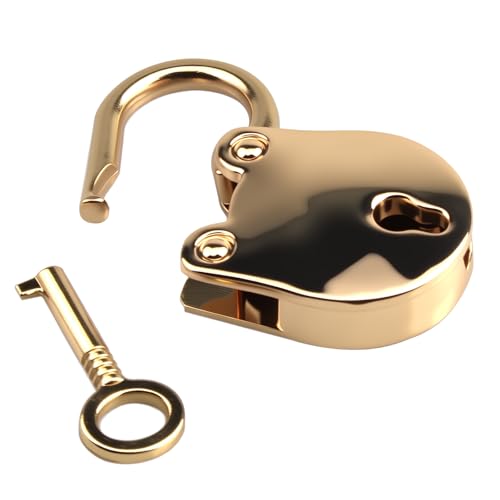 Image of 1PCS Vintage Mini Bear Padlock Key Lock Antique Style Small Key Lock (Gold)