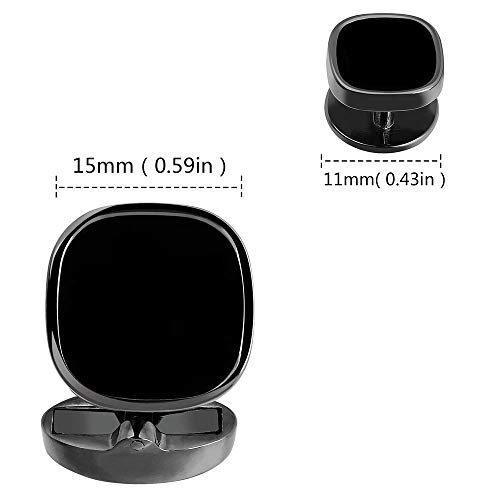 HAWSON Cufflinks and Studs for Men-Black Stone Mens Fashion Gun-Black Cufflinks and Tuxedo Shirt Studs Set for Regular Weeding Business Accessories4