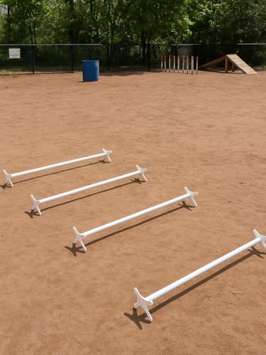 Dog Agility Cavaletti Dog Agility Equipment Dog Hurdle Jump Set of 4 Adjustable Dog Jumps for Backyard Agility Training and Conditioning Rehabilitation
