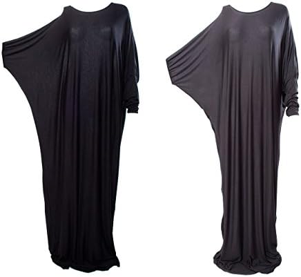 Womens Ladies Batwing Maxi Full Sleeve Dress Farasha Style Abaya Modest Jilbab
