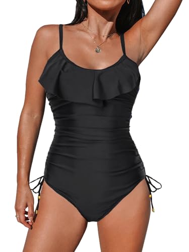 Intex 28270NP Small Frame - Piscina desmontable, 220 x 150 x 60 cm, 1.662 litros 51 Trajes de Baño Mujer Volantes Ropa de Baño Mujer Fruncido Traje de Baño de Una Pieza Control de Barriga Monokini Verano Playa Bañador Entero(Negro,L)