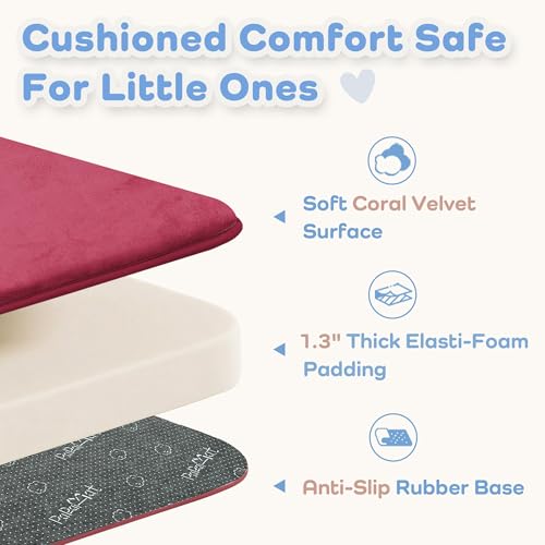 Image of 1.3 inch Thick Baby Play Mat for Floor, 79x79 Soft Foam Mats, Burgundy