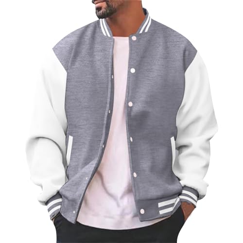Fxbar Men's Varsity Baseball Jacket Causal Slim Fit Varsity Letterman Baseball Coat Mens Bomber Jackets