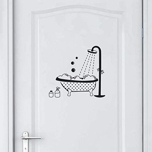 Bearbelly - Autocollant Mural Stickers Muraux pour Toilette/salle de bain/Baignoire Porte douche PVC DIY porte autocollant à l'eau Décoration Cover
