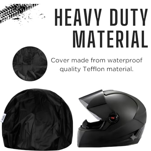 Image of Polyester Helmet Cover - Protects from Dust, Rain, Scratches Dustproof Waterproof Lightweight and Durable Secure Universal Size Storage Bag for Motorcycles Helmets (Pack of 2)