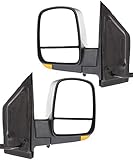 Kool Vue Driver & Passenger Side Power Heated Mirrors for Chevrolet Express 2500 Express 3500 GMC Savana 3500 Savana 2500 2008-2023 With Signal Light & Spotter Glass Textured