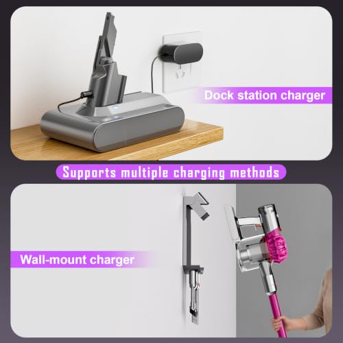 Image of Upgraded 8000mAh V7 Battery Replacement Compatible with Dyson SV11 V7 Animal /Motorhead /Fluffy /Absolute /HEPA /Trigger /Car+Boat Handheld Vacuum Cleaners with 3 Filters (2 Pre + 1 Post)