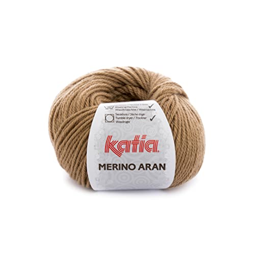 Lanas Katia Merino Aran Ovillo de Color Camel Cod. 35
