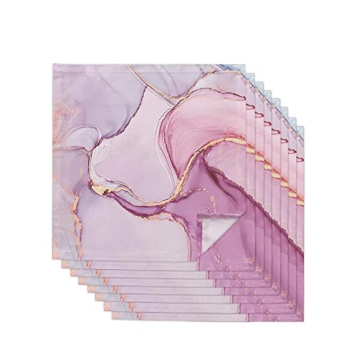 Serviettes en tissu marbre rose dégradé 50x50cm pour banquet chic (lot de 6)
