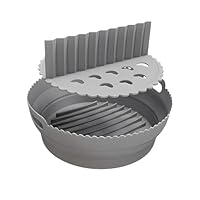 Wintem Faltbare Silikonkörbe Ø22 cm für Luftfritteuse, antihaftbeschichtet und platzsparend, ideal für gleichmäßiges Kochen, ergonomische Griffe und multifunktionale Verwendung in der Küche