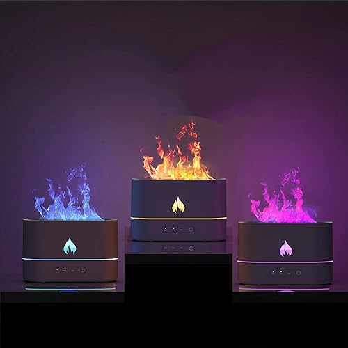 YONGYUN Aromatherapy Machine Night Light Humidifier Three-in-one Water Spray Living Room Decoration Waterless Automatic Power-Off to Prevent Dry Burning (Black) (Matte Black)