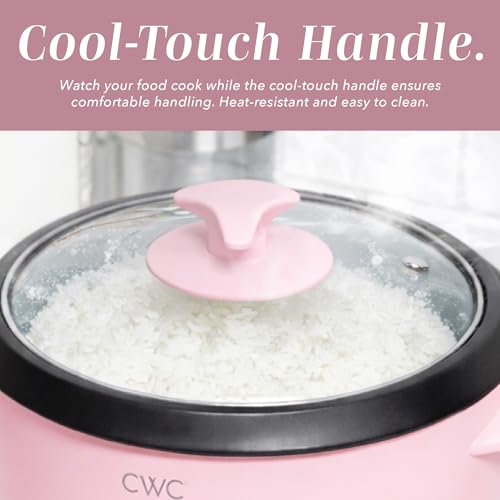 Image of COOK WITH COLOR 6 Cup Rice Cooker 300W - Effortless Cooking and Perfectly, Cooks 3 Cups of Raw Rice for 6 Cups of Cooked Rice, Pink