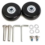 HBBY 6 Stühle Esszimmer Mit Tisch Ersatzräder für Koffer Gummiräder Ersatzräder für Trolley Hartschalenkoffer Räder mit 1 Paar 6 mm Kugellager Ersatzteile Reparatursatz (Black, One Size)