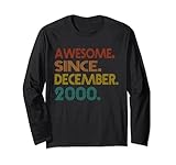awesome since december 2000 vintage birthday 2000 men women maglia a manica