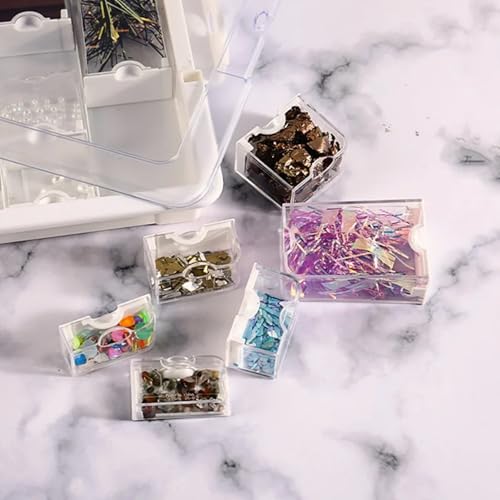 Boîtes rangement transparentes amovibles avec couvercles hermétiques pour Nail Art