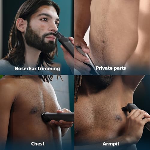 Philips India's No.1 Men's Trimmer| Patented Twin Trim Blades I Precision Trimming, 13-in-1 Modern Man Kit -Face, Body & Private Parts I 3 Year Warranty I120Min Runtime I 5 min Quick Charge MG7920/65 (Image - 4)
