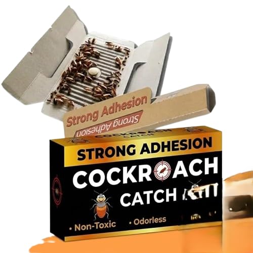 Strong Adhesive Cockroach Trap Pack of 10 | Non-Toxic Sticky Roach Catcher | Foldable Disposable Pest Control for Kitchen, Bathroom, Bedroom, Cabinets, Home & Office (Multicolor)-image-23