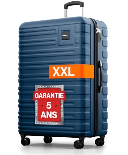 Travely Valise Taille XXL, 87 cm, Volume intérieur 150 L, Valise à Coque Rigide très Robuste avec roulettes Souples et Serrure TSA, Valises, Valises à roulettes