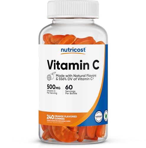 Nutricost Vitamin C Gummies (500mg) 240 Gummies 60 Servings Gluten-Free