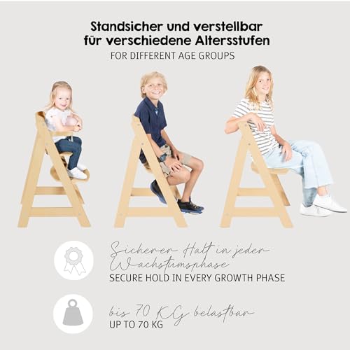 roba Treppenhochstuhl Sit Up III - Mitwachsender Baby Hochstuhl - ab 6 Monaten - Kinderhochstuhl aus Holz schwarz - Stuhl bis 50 kg… – Ansicht 5