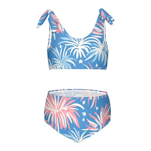 KLL 4th July American Independence Day Girls 2 Pieces Bikini Sets Beach Swimsuits Swimming Suits Cute Shoulder Strap