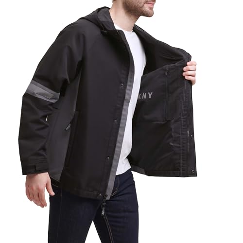 Image of DKNY mens Dkny Men's Taslan Performance Hoody With Reflective Detail
