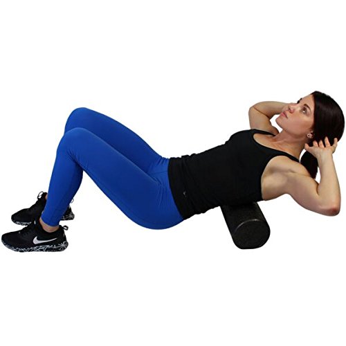 Black High Density Foam Rollers Full Round - Extra Firm - 6" X 12" Round #TOP5