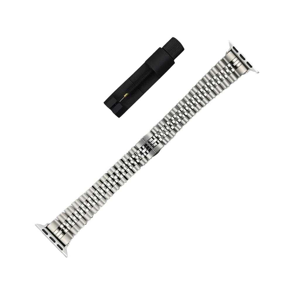 NostalgieWatch Band Slim Strap 6 5 4 3 Se 44mm 40mm 42mm 38mm Business Thin Stainless Steel Band Women Men Luxury Bands Replacement (Color : Silver-tool, Size : 40mm)